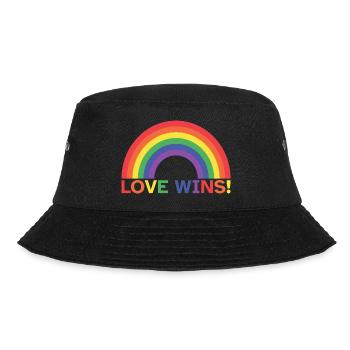 Liebe Gewinnt | Regenbogen | LGBT - Bucket Hat - Schwarz - Vorne - Lela (165cm)