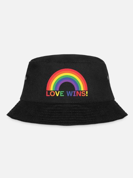 Liebe Gewinnt | Regenbogen | LGBT - Bucket Hat - Schwarz