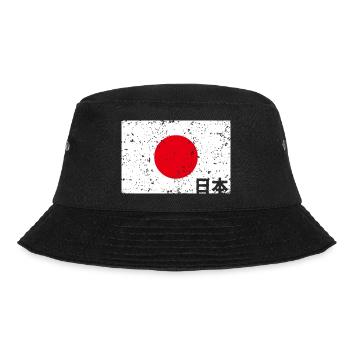 Flagge Japans - Bucket Hat - Schwarz - Vorne - Lela (165cm)