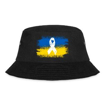 Ukrainian flag with peace ribbon - Bucket Hat - black - Front - Lela (165cm)