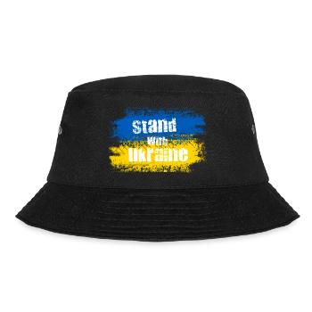 Stand with Ukraine Motiv - Bucket Hat - Schwarz - Vorne - Lela (165cm)