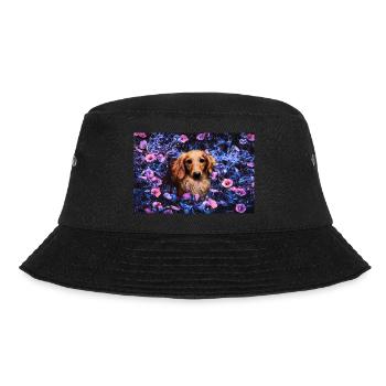 pretty dog lost in the midnight garden - Bucket Hat - black - Front - Lela (165cm)