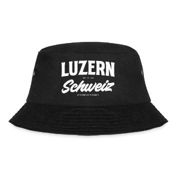 Luzern Schweiz Vintage Logo - Bucket Hat - Schwarz - Vorne - Lela (165cm)