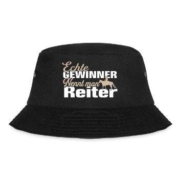 Reiter Reiterin Reiten Reitsport Spruch - Bucket Hat - Schwarz - Vorne - Lela (165cm)