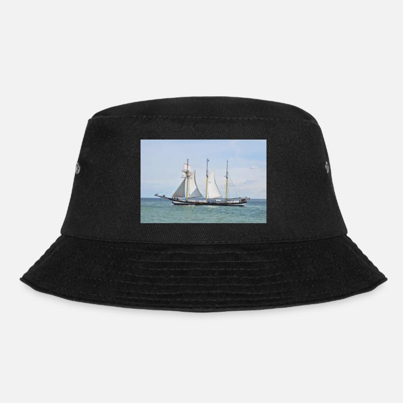 Segelschiff - Bucket Hat - Schwarz