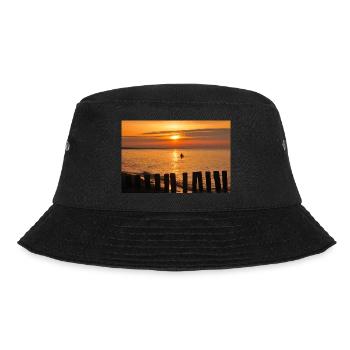Angler im Sonnenuntergang - Bucket Hat - Schwarz - Vorne - Lela (165cm)