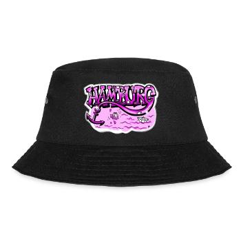 Hamburg Schriftzug pink - Bucket Hat - Schwarz - Vorne - Lela (165cm)