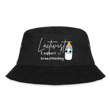 Funny lactation consultant breastfeeding support - Bucket Hat - black - Front - Lela (165cm)