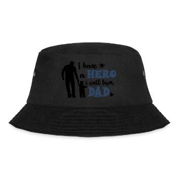 I have a Hero i call him Dad - Bucket Hat - Schwarz - Vorne - Lela (165cm)