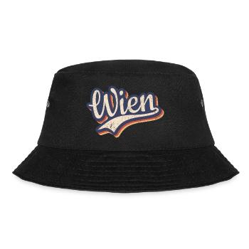 Österreich Wien Vintage Retro Typografie - Bucket Hat - Schwarz - Vorne - Lela (165cm)
