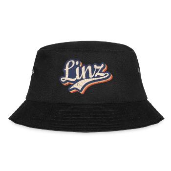 Österreich Linz Oberösterreich Vintage Typografie - Bucket Hat - Schwarz - Vorne - Lela (165cm)