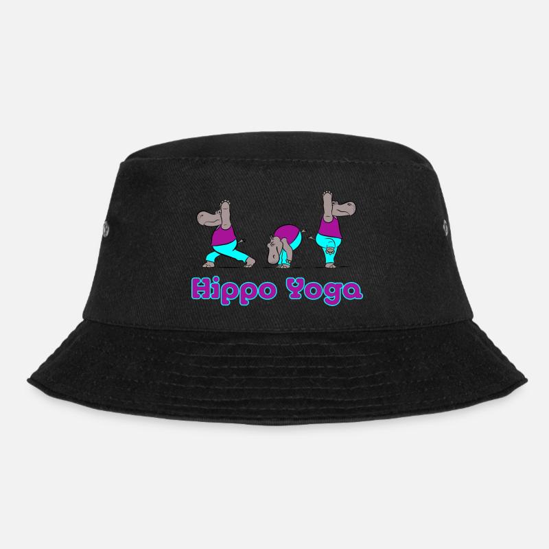 Hippo Yoga - Bucket Hat - Schwarz