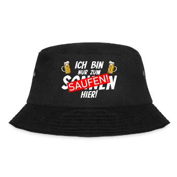 Nur zum Saufen Hier Mallorca Bier JGA Party - Bucket Hat - Schwarz - Vorne - Lela (165cm)
