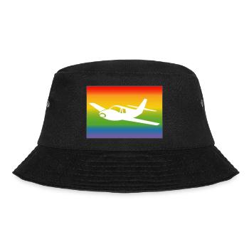 Flugzeug Regenbogen - Bucket Hat - Schwarz - Vorne - Lela (165cm)