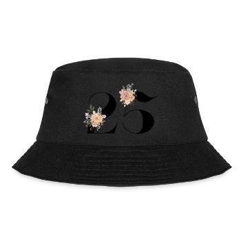 25th Anniversary Flowers (Gift of 25 years) - Bucket Hat - black - Front - Lela (165cm)