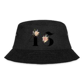 45th Anniversary Flowers (Gift of 45 years) - Bucket Hat - black - Front - Lela (165cm)