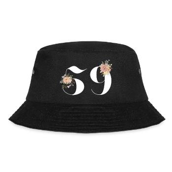 Blumen zum 59-jährigen Jubiläum (Geschenk von 59 Jahren) - Bucket Hat - Schwarz - Vorne - Lela (165cm)