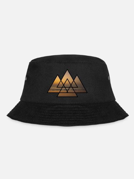 T-Shirt Triangle Beach Holiday Sea Gift Holidays - Bucket Hat - black