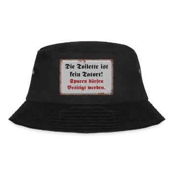 Die Toilette ist kein Tatort - Bucket Hat - Schwarz - Vorne - Lela (165cm)