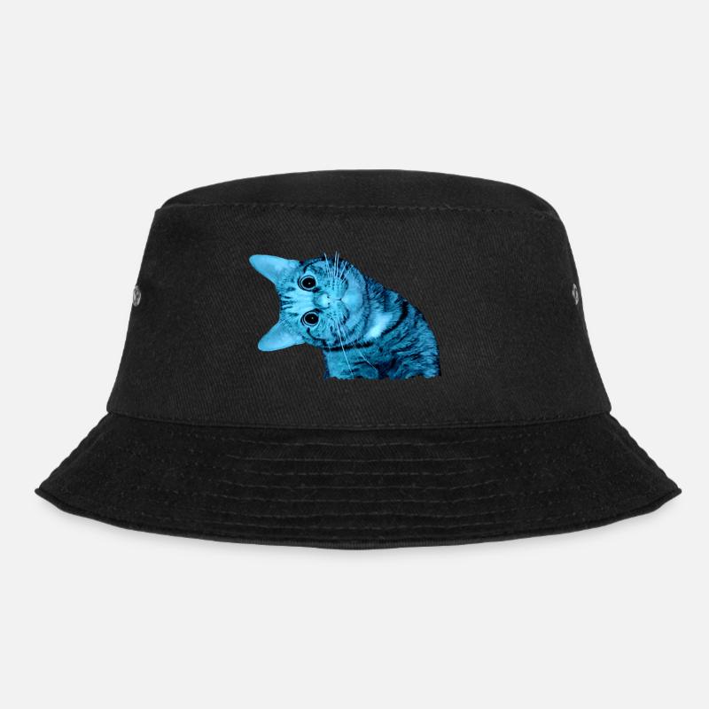 smiling cat - Bucket Hat - black