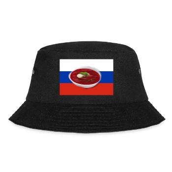 Borschtsch, Russische Suppe - Bucket Hat - Schwarz - Vorne - Lela (165cm)