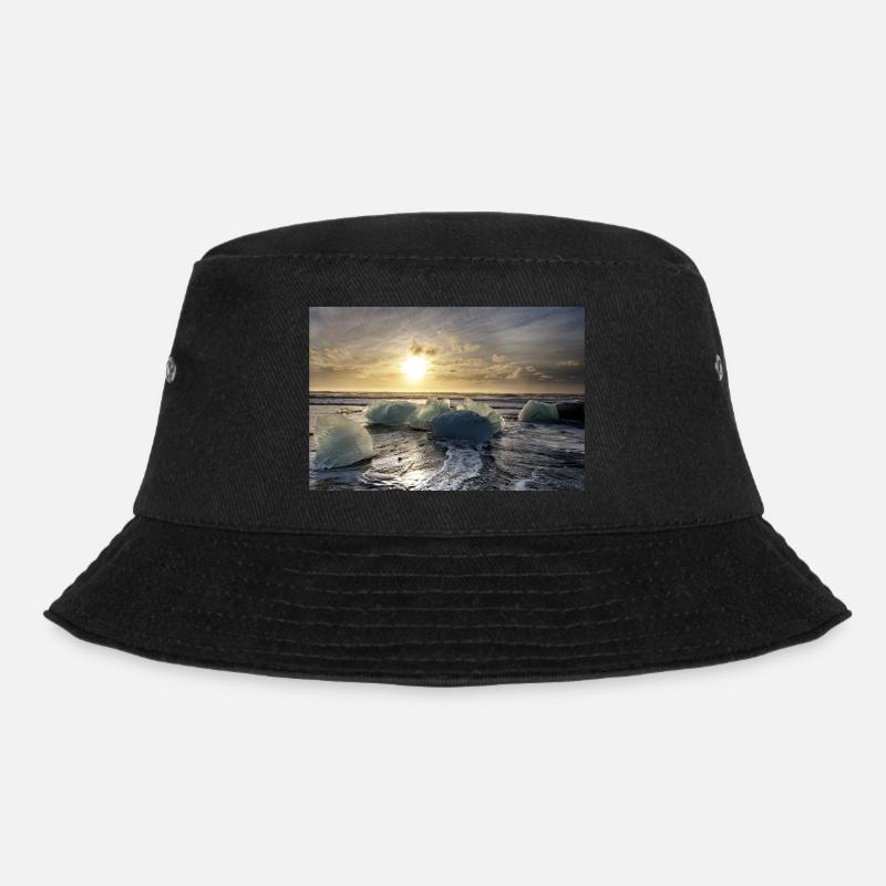 Isländischer Strand - Bucket Hat - Schwarz