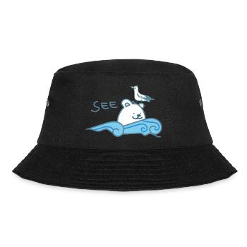 Eisbär am Meer - Bucket Hat - Schwarz - Vorne - Lela (165cm)