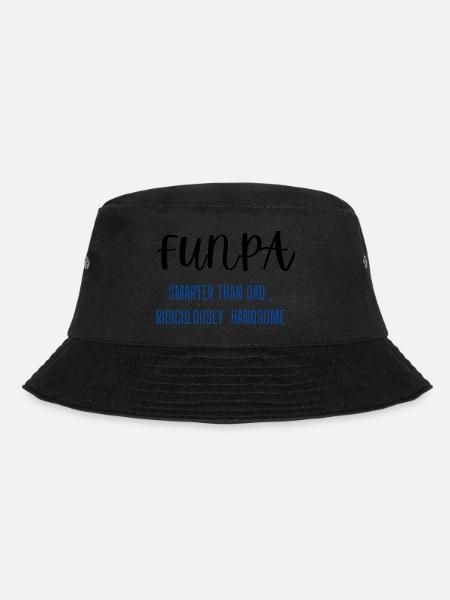 FUNPA smarter than dad ,grandpa birthday - Bucket Hat - black