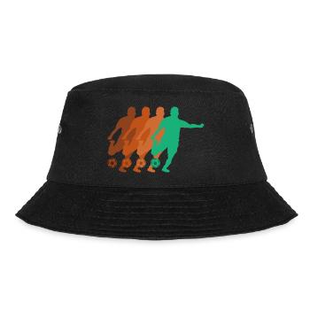 Fußball Fußballer Stürmer Jungen Herren WM - Bucket Hat - Schwarz - Vorne - Lela (165cm)