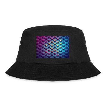 Abstraktes Pattern - Bucket Hat - Schwarz - Vorne - Lela (165cm)