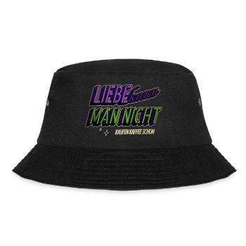 spaß müde süchtig zitat frühaufsteher kaffeesatz - Bucket Hat - Schwarz - Vorne - Lela (165cm)