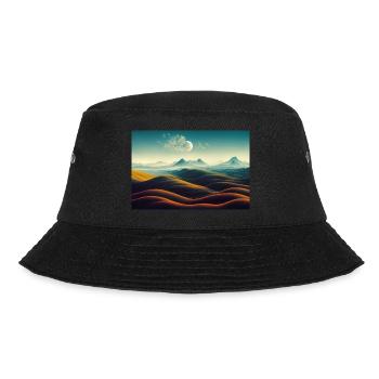 Wüstenlandschaft mit dem Mond - Bucket Hat - Schwarz - Vorne - Lela (165cm)