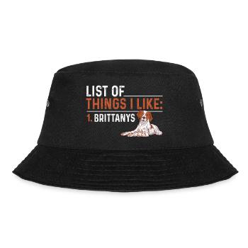 French Brittany Spaniel Epagneul Breton Geschenk - Bucket Hat - Schwarz - Vorne - Lela (165cm)