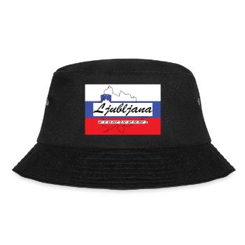 Ljubljana - Hauptstadt mit GPS & Flagge - Bucket Hat - Schwarz - Vorne - Lela (165cm)