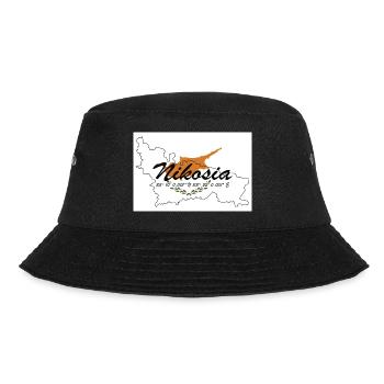 Nikosia - Hauptstadt mit GPS & Flagge - Bucket Hat - Schwarz - Vorne - Lela (165cm)