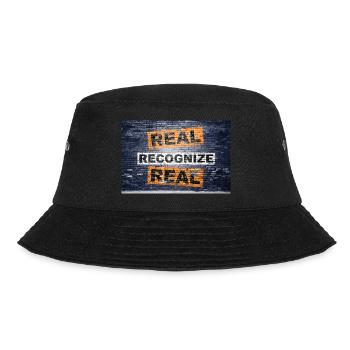Real Erkennen Echter Schriftzug Graffiti - Bucket Hat - Schwarz - Vorne - Lela (165cm)