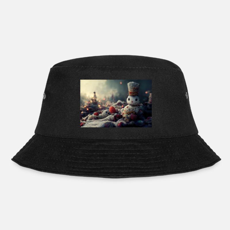 Christmas Snowmen - Bucket Hat - black