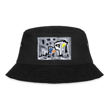 Die Stadt in Abstrakt - - Bucket Hat - Schwarz - Vorne - Lela (165cm)