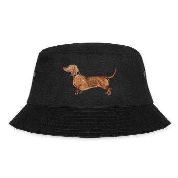 Dachshund Shorthair Dachshund Dachshund - Bucket Hat - black - Front - Lela (165cm)