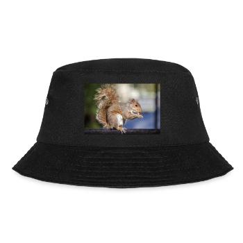 Grauhörnchen essen - Bucket Hat - Schwarz - Vorne - Lela (165cm)