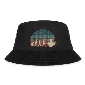 Evolution of man Drums Band Retro Vintage Drummer - Bucket Hat - Schwarz - Vorne - Lela (165cm)