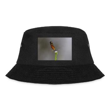 Der Schmetterling auf der Blume - Bucket Hat - Schwarz - Vorne - Lela (165cm)