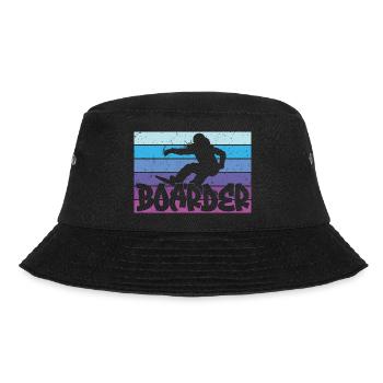Snowboard Snowboarding Shirt - Boarder Vintage - Bucket Hat - black - Front - Lela (165cm)