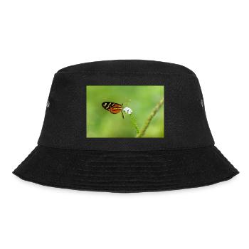 Der Schmetterling auf der Blume - Bucket Hat - Schwarz - Vorne - Lela (165cm)