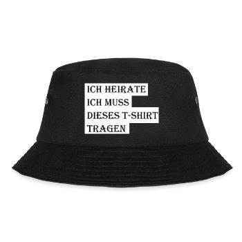 Heiraten JGA Braut Bräutigam Geschenk Geschenkidee - Bucket Hat - Schwarz - Vorne - Lela (165cm)