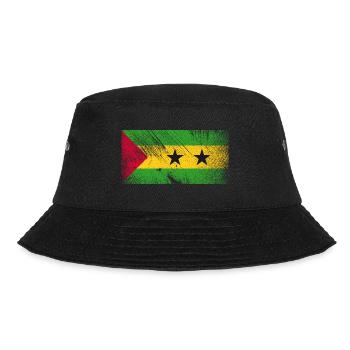 Sao Tome Principe Flag - Vintage Grunge - Bob - noir - Devant - Lela (165cm)