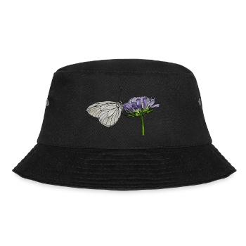 Butterfly Flower Tree White Entomologist - Bucket Hat - black - Front - Lela (165cm)