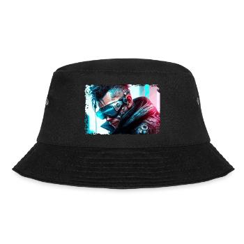 Soldat mit Datenbrille in der Fiktion der Zukunft - Bucket Hat - Schwarz - Vorne - Lela (165cm)