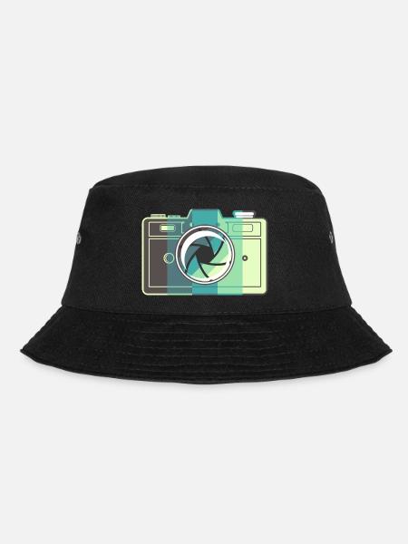Retro Film Camera - Bucket Hat - black