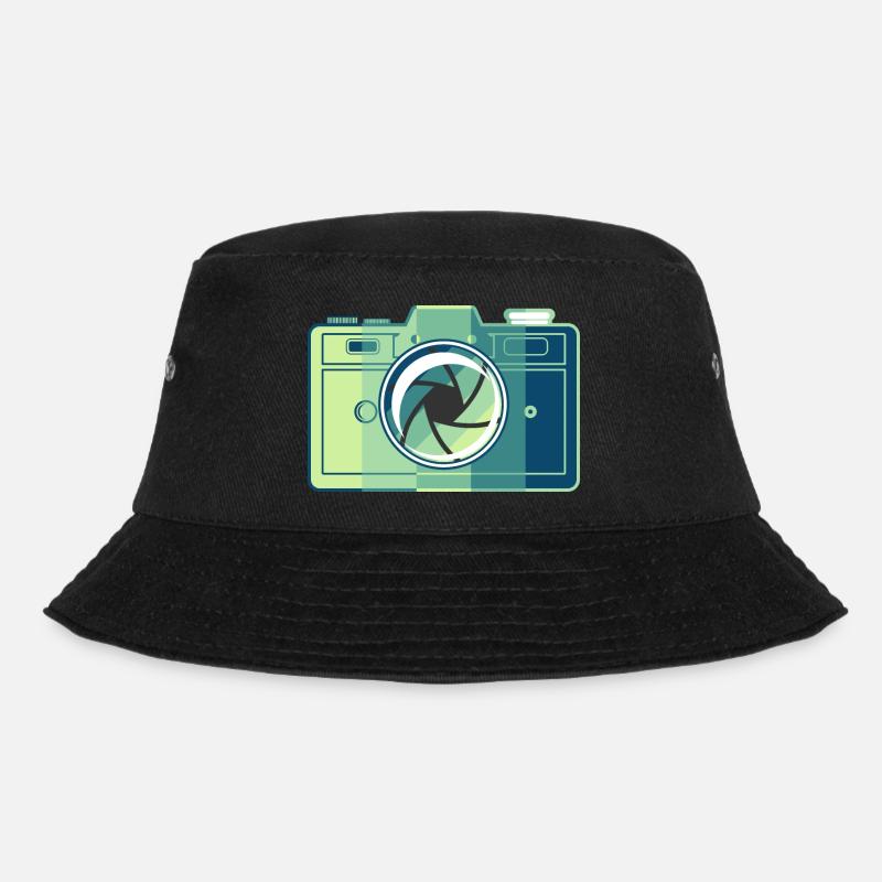Retro Film Camera - Bucket Hat - black